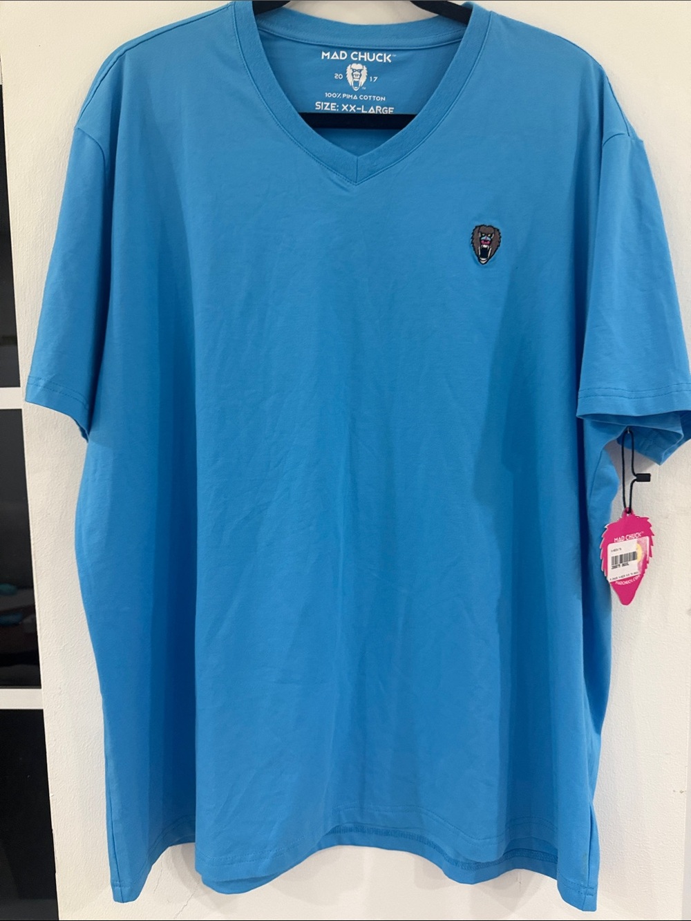 Men’s Mad Chuck V-Neck T-Shirt in Bright Blue